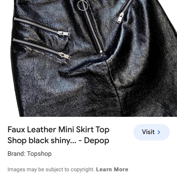 US 2 faux leather black mini skirt - Picture 3 of 6